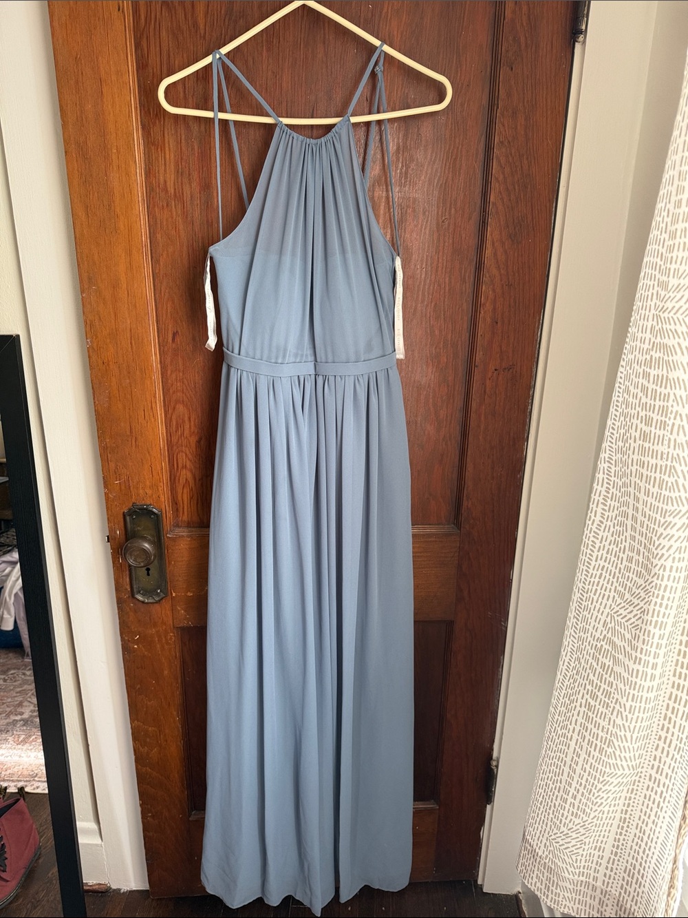 Bill Levkoff Light Blue Halter Bridesmaid Dress - Size 4
